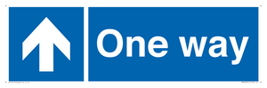 One way with up directional arrow